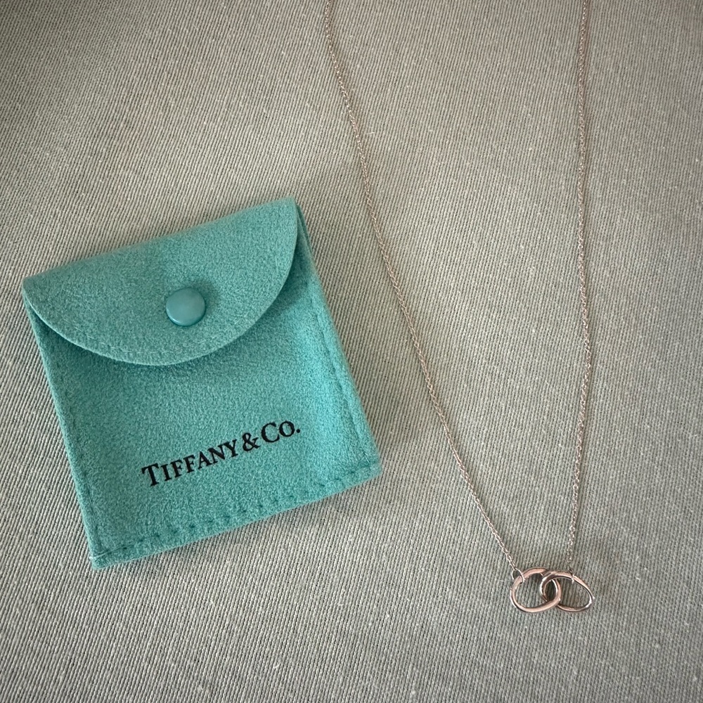 Authentic Tiffany & Co. Sterling silver interlocking rings Necklace